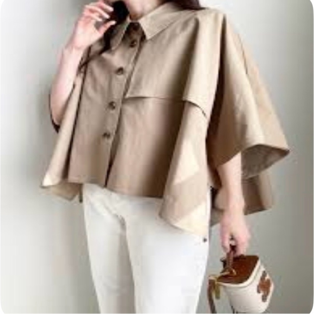 New House of Harlow Cape Style Cropped Trench Jacket - Picture 8 of 14